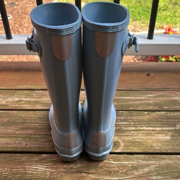 Hunter Shiny Blue Tall Boots - Picture 3 of 8